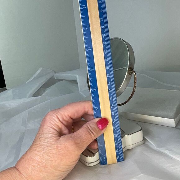 Vintage porcelain floral vanity with 2 sided mirror - Picture 6 of 8